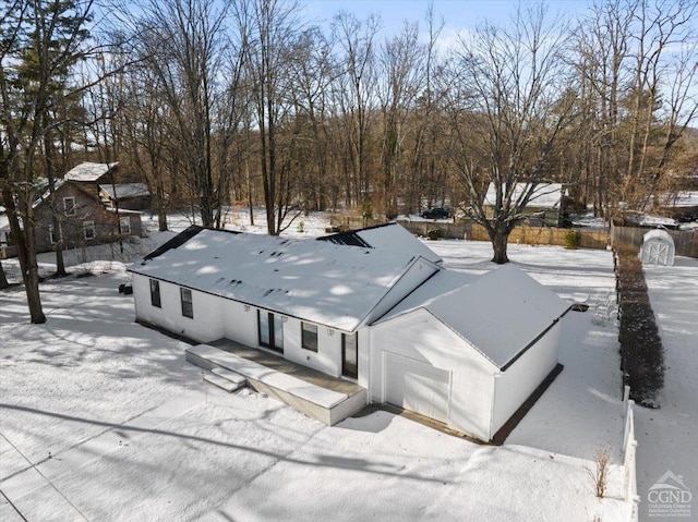 view of snowy aerial view