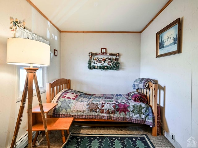 bedroom featuring ornamental molding