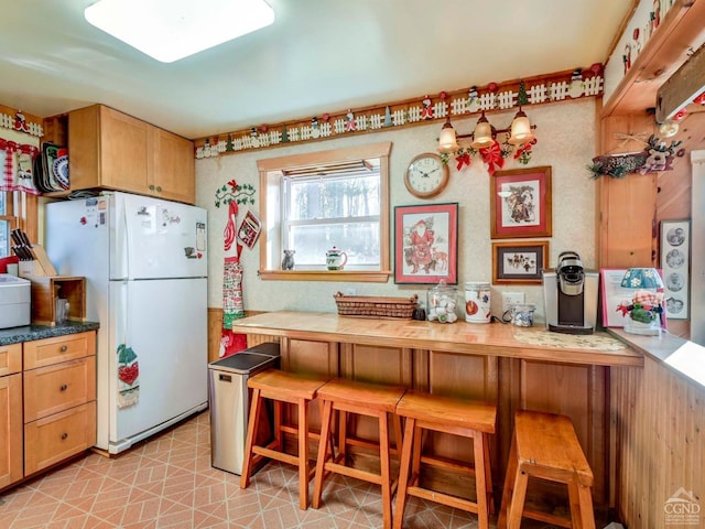 kitchen with white fridge