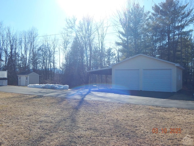 garage with a detached garage