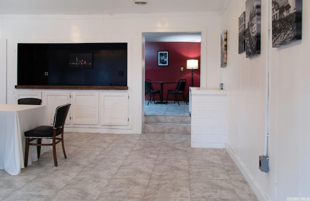 interior space featuring ornamental molding