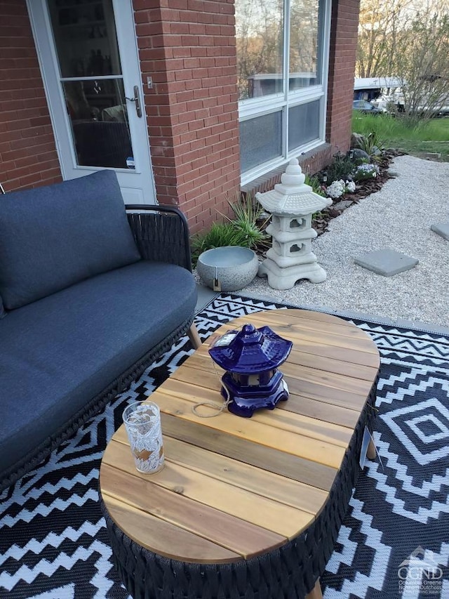 balcony with a patio area