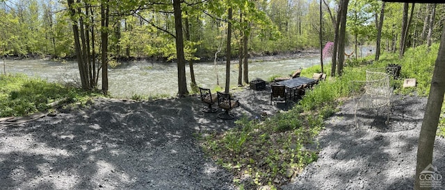 view of yard featuring a view of trees