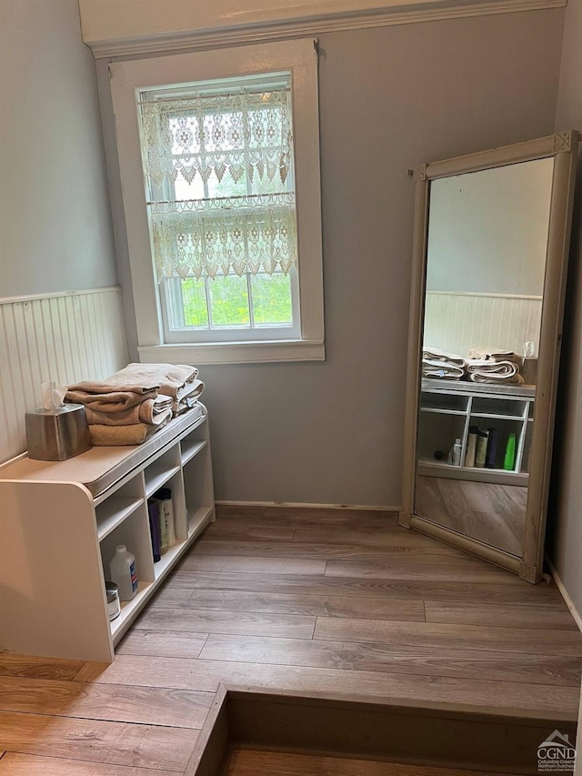 interior space with wood finished floors