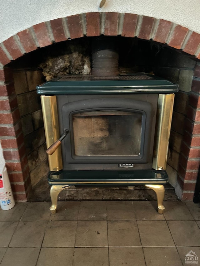 details with a wood stove