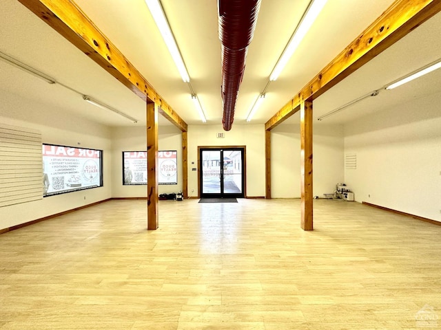 interior space with light hardwood / wood-style flooring