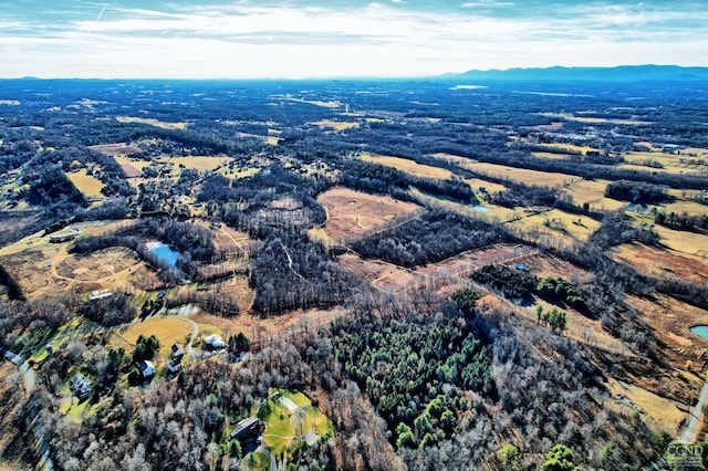 bird's eye view with a mountain view