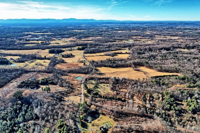 aerial view with a mountain view