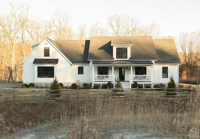 view of front of home featuring covered porch