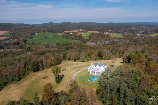 bird's eye view with a rural view