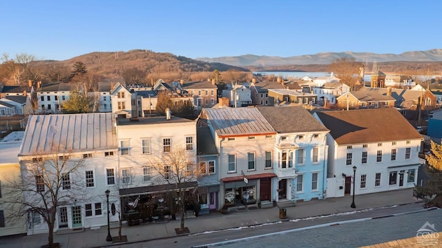 aerial view featuring a mountain view