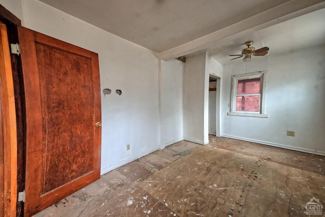 spare room featuring ceiling fan