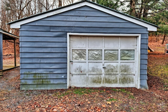 view of garage