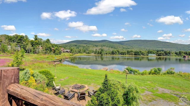 view of water feature with a mountain view