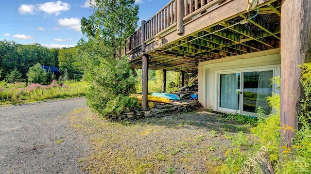 view of yard featuring a deck