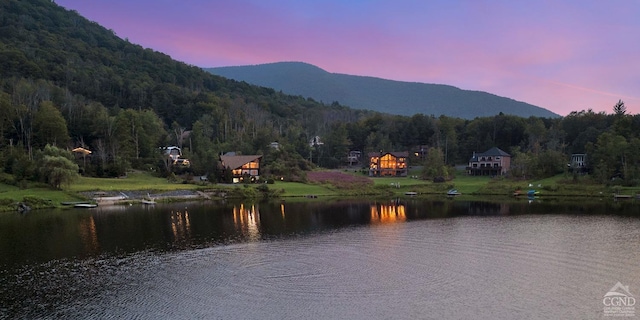 water view with a mountain view