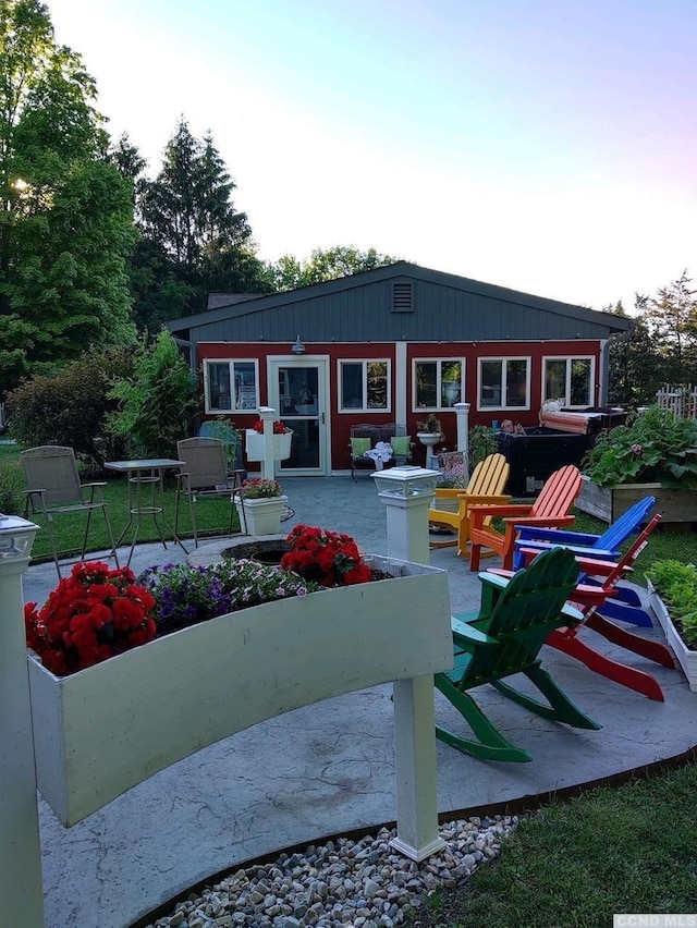 view of front of property with a patio area