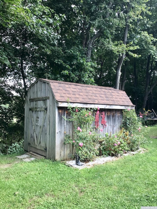 view of shed