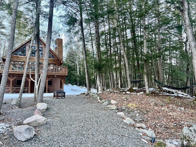 view of yard featuring a deck