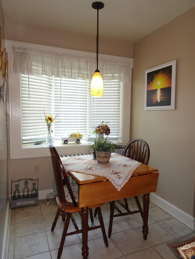 view of tiled dining area