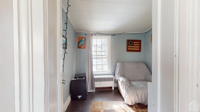 sitting room with radiator heating unit