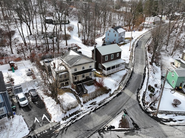 view of snowy aerial view