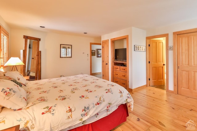 bedroom featuring light hardwood / wood-style flooring