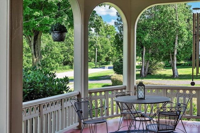 exterior space featuring covered porch