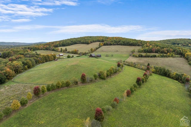 bird's eye view with a rural view