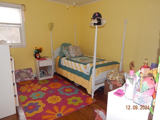 bedroom with wood-type flooring