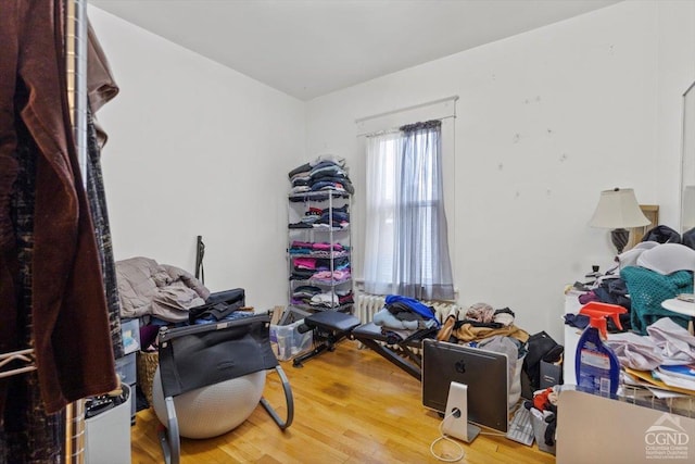 interior space with hardwood / wood-style floors