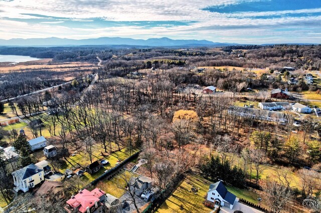 bird's eye view with a mountain view