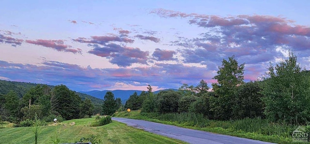 view of road with a mountain view