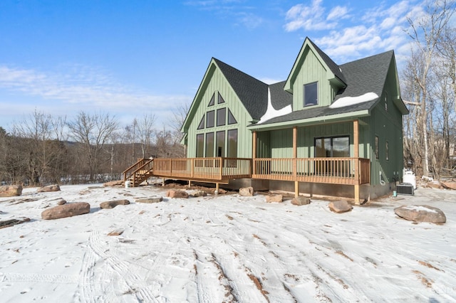 view of front of property with a deck