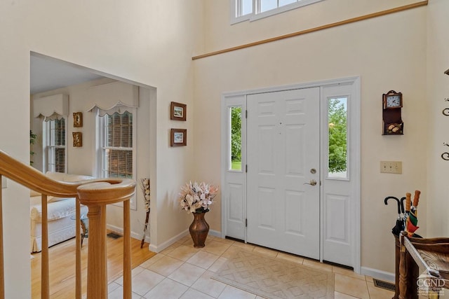 view of tiled entrance foyer