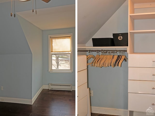 closet with baseboard heating