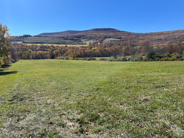 view of mountain feature featuring a rural view