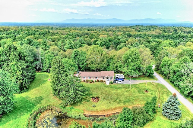 bird's eye view featuring a mountain view