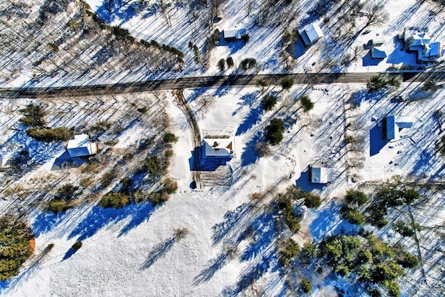 view of snowy aerial view