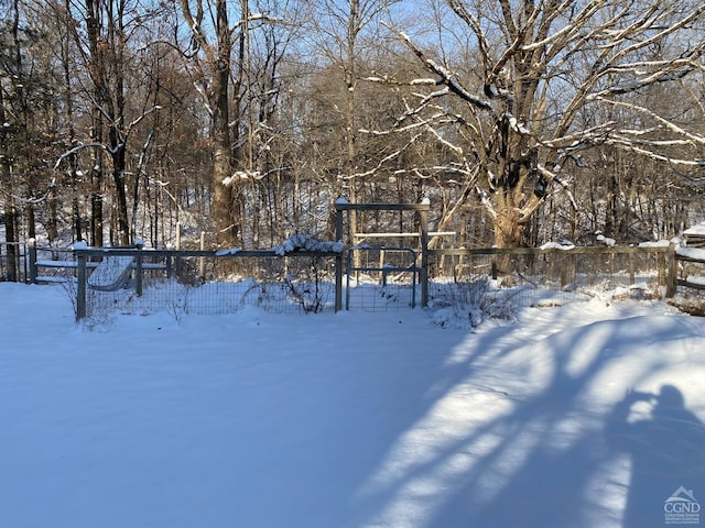 view of snowy yard