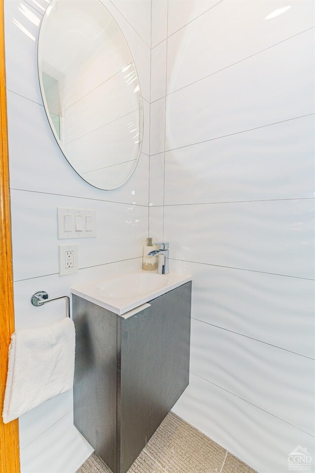 bathroom featuring vanity and tile patterned floors