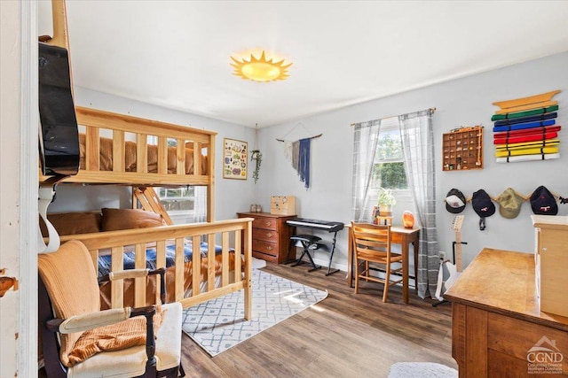 bedroom featuring wood-type flooring