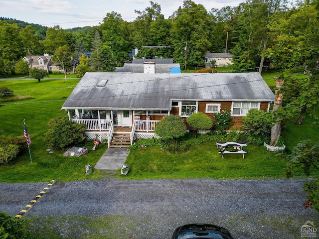 view of front of home featuring covered porch