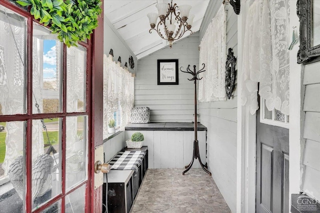 interior space featuring a notable chandelier and plenty of natural light