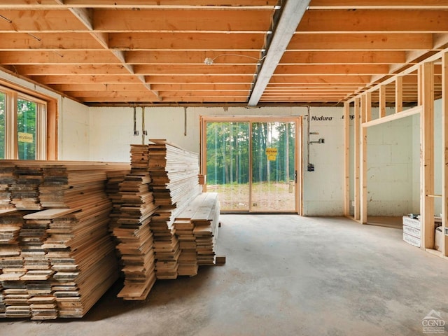 basement with plenty of natural light