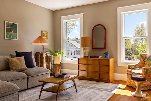 496 Clinton St, Hudson, NY 12534 - sitting room featuring baseboards and light wood-style floors