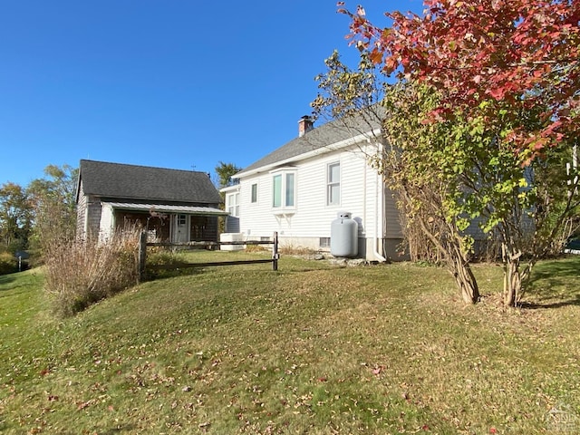 exterior space with a yard