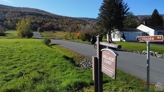 view of road featuring a mountain view