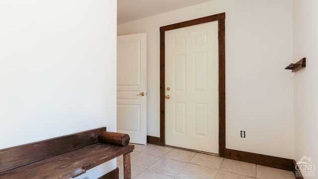 interior space with light tile patterned floors