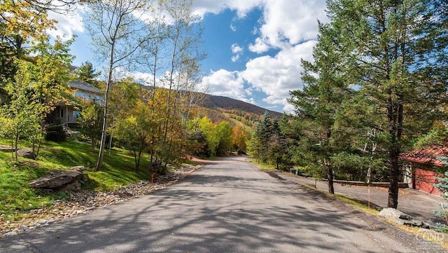 view of road featuring a mountain view